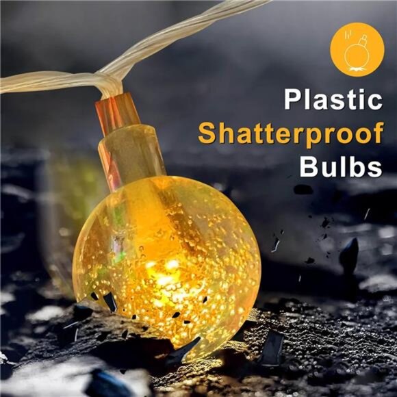 50ft Crystal Globe String Lights Multicolor Warm White LED Plug in Indoor Outdoo - Picture 2 of 8